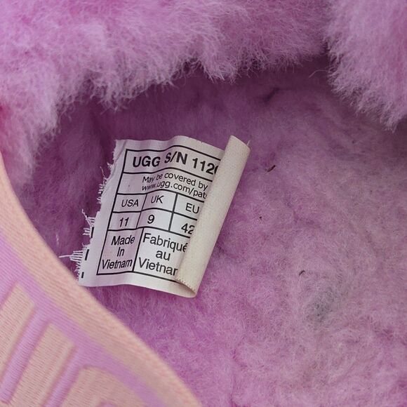 UGG Pink Rainbow Platform Disco Knot Genuine Shearling Slide Slippers US Size 11 - Picture 9 of 9